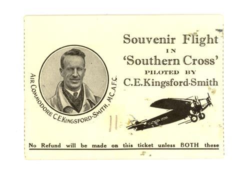 A ticket with a man and an aeroplane