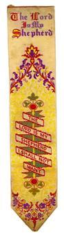 Woven religious bookmark with scripture verse