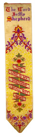 Woven religious bookmark with scripture verse