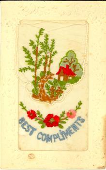 Embroidered World War One Postcard