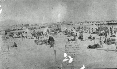 Photograph - black and white, Harry Holmes, Australian Soldiers Breaking Camp at Metras, c1916