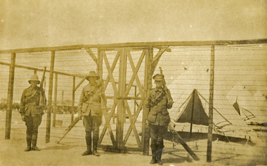 Postcard - photographic, Australian Soldiers guard Metra Gaol