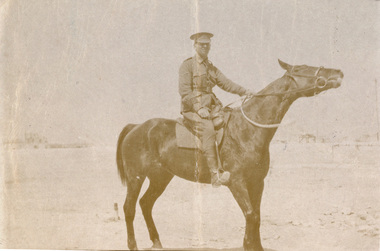 Photograph, Australian Soldier on Horse, c1916