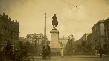 Photograph - black and white postcard, Gordon Spittle, Monument to Mohamed Aly, Alexandria, Egypt, 30/03/1916
