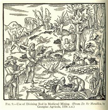 image showing the use of the divining rod