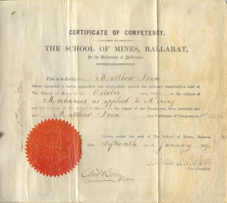 Certificate with seal