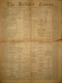 Front page of the Ballarat Courier