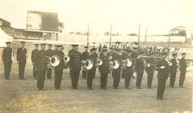 Photograph - Black and White, Regent Studios, Thos Mathewson, City of Ballarat Brass Band at Brisbane, Easter 1923, 1923