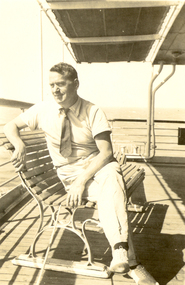 Photograph - Black and White, Frank Wright on the Remo, 4/1/1040