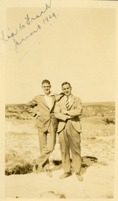 Photograph - Sepia, Noel Cox, Frank Wright and Lin Jenkins at Black Hill, January 1929
