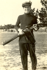Photograph - Black and White, Oliver Peacock, Frank Wright at the Ballarat Gold Links, 1921, 29/4/21