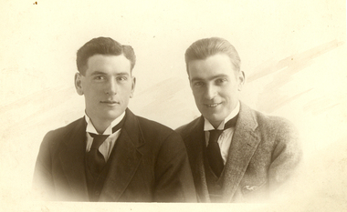 Photograph - Black and White, Frank Wright and Alex Wright, 1921, 12 March 1921