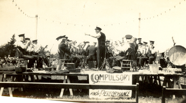 Photograph - Black and White, Ballarat Soldiers Memorial Band at Tanunda, 1930, Oct 1930