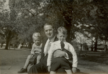 Frank wright with two young boys [nephews?], 1940s?
