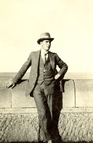 Photograph - Black and White, Alex Wright, Frank Wright at Coogee, Sydney, 1923