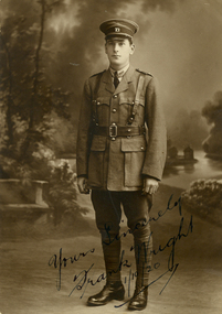 Photograph - Sepia, Frank Wright in 71st Infantry Uniform, 1/10/1920