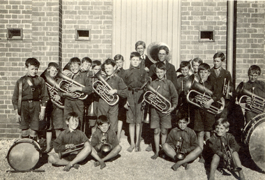 Photograph - Black and White, St Joseph's Home Band, Sebastopol, Ballarat, 1923