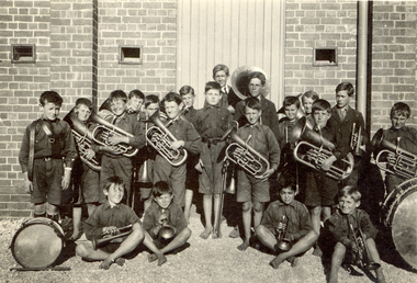 Photograph - Black and White, St Joseph's Home Band, Sebastopol, Ballarat, 1923, 1923