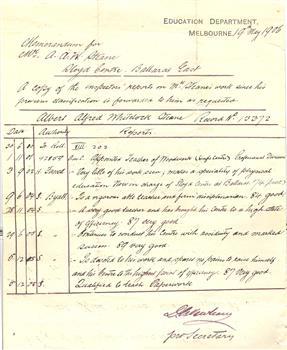 Handwritten report