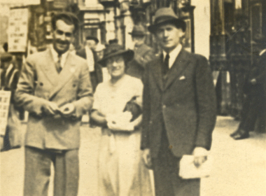 Photograph - Black and White, Frank Wright and friends at The Strand, London, 1937, 1937