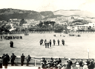 Photograph - Black and White, Band Contest at Basin Reserve, Wellington, New Zealand, 1940, February 1940