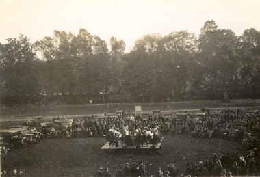 Photograph - Black and White, Velox, St Hilda's Band playing at Stanhope, UK, 1934, 1934
