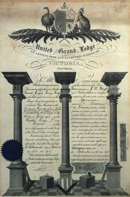 Certificate, United Grand Lodge of Victoria Certificate made out to Frank Wright, 1923, 03/09/1923