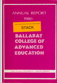 Book, Ballarat College of Advanced Education Annual Report, 1980