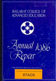 Book, Ballarat College of Advanced Education Annual Report, 1986
