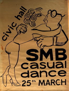 poster with a couple kissing