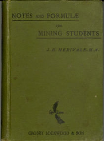 Book, Notes and formulae for mining students, 1897