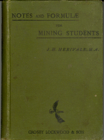 Book, Notes and formulae for mining students, 1897, 1897