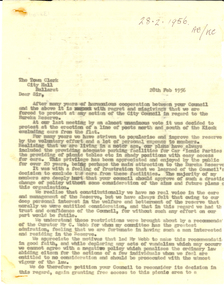Correspondence, Eureka Reserve Committee to City of Ballarat, 1956, 28/0281956