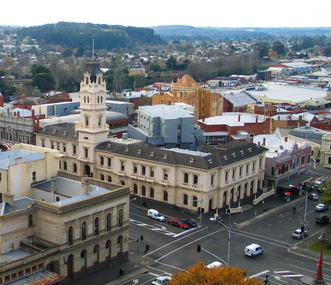 Photograph, Ballarat Post Office and surrounds from the Ballarat Town Hall Tower, 2006