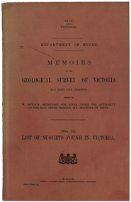Book, Albert J. Mullett, List of Nuggets found in Victoria, 1912