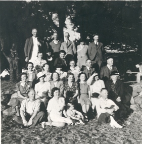 Photograph - Black and White, Picnic Group, c 1950s