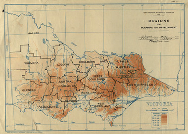 Map, Victoria: Regions for Planning and Development, 1944, 1944