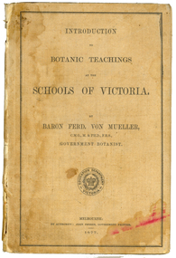 Book, Ferdinand Von Mueller, Introduction to Botanic Teachings at the Schools of Victoria, 1877