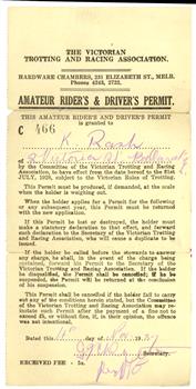 Trotting licence