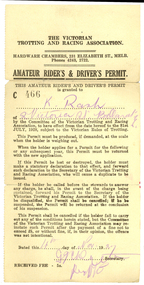 Trotting licence