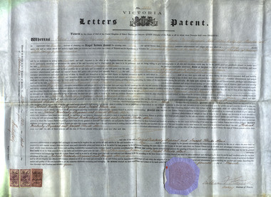 Document, Letters Patent for an Invention for Roasting Pyrites, 1875, 1875