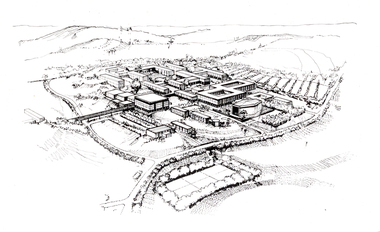 Photograph - Black and White, Aerial Depiction of a Plan for the Mount Helen Campus,  c1969, c1969