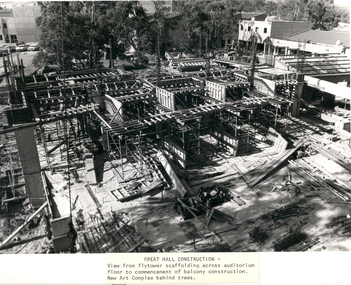 Photograph - Black and White, Henry Moritz, 1870 Founders Hall Under Construction, 1979, 08/11/1979