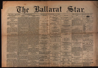Newspaper, Ballarat Star, 16 November 1893