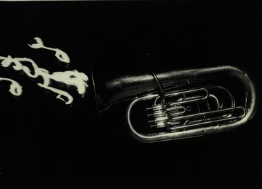 Photograph - Photograph - Black and White, Untitled [trumpet with smoke], c1990