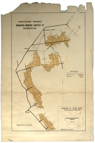Plan, Underground Workings, Working Miners United Co. Homebush