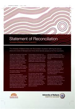 Univerrsity of Ballarat Statement of Reconciliation poster