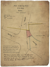 Plan, Quartz Claim by W.H. Hicks, 1888, 1888
