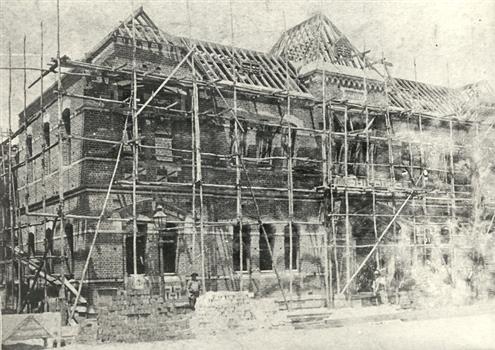 The Ballarat School of Mines Adminstration Building under scaffold