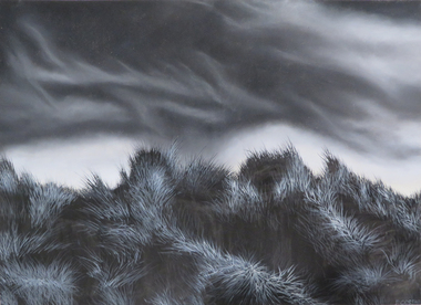 watercolor and gouache on paper, Sand Dunes, not dated
